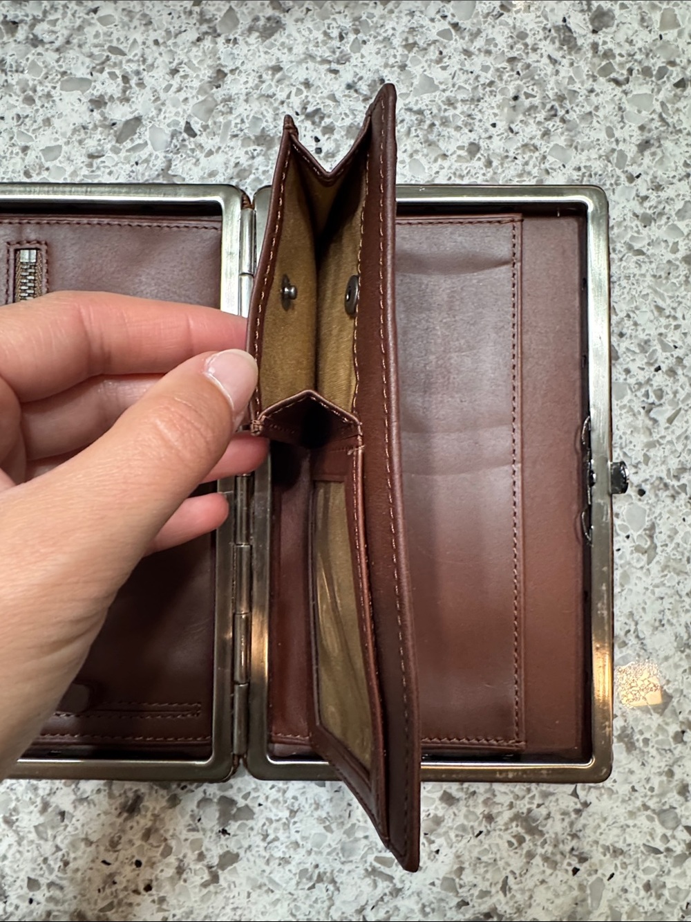 Vintage Rugby Ralph Lauren Leather Frame Clutch Wallet - Picture 14 of 16